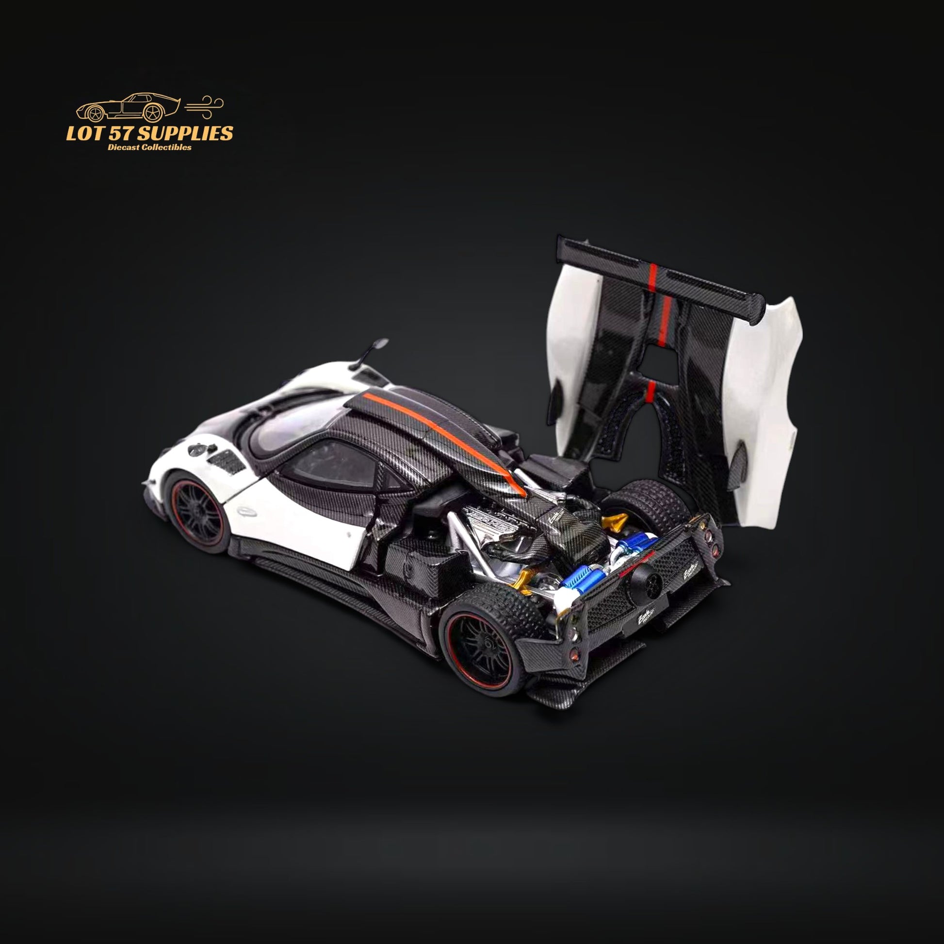Fiberrun Pagani Zonda Cinque in White & Carbon Fiber Accents 1:64 FB64001001