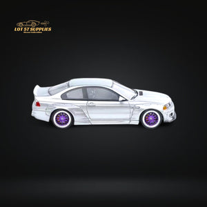 FLAME BMW M3 E46 Widebody Pandem in Metallic Silver Resin 1:64