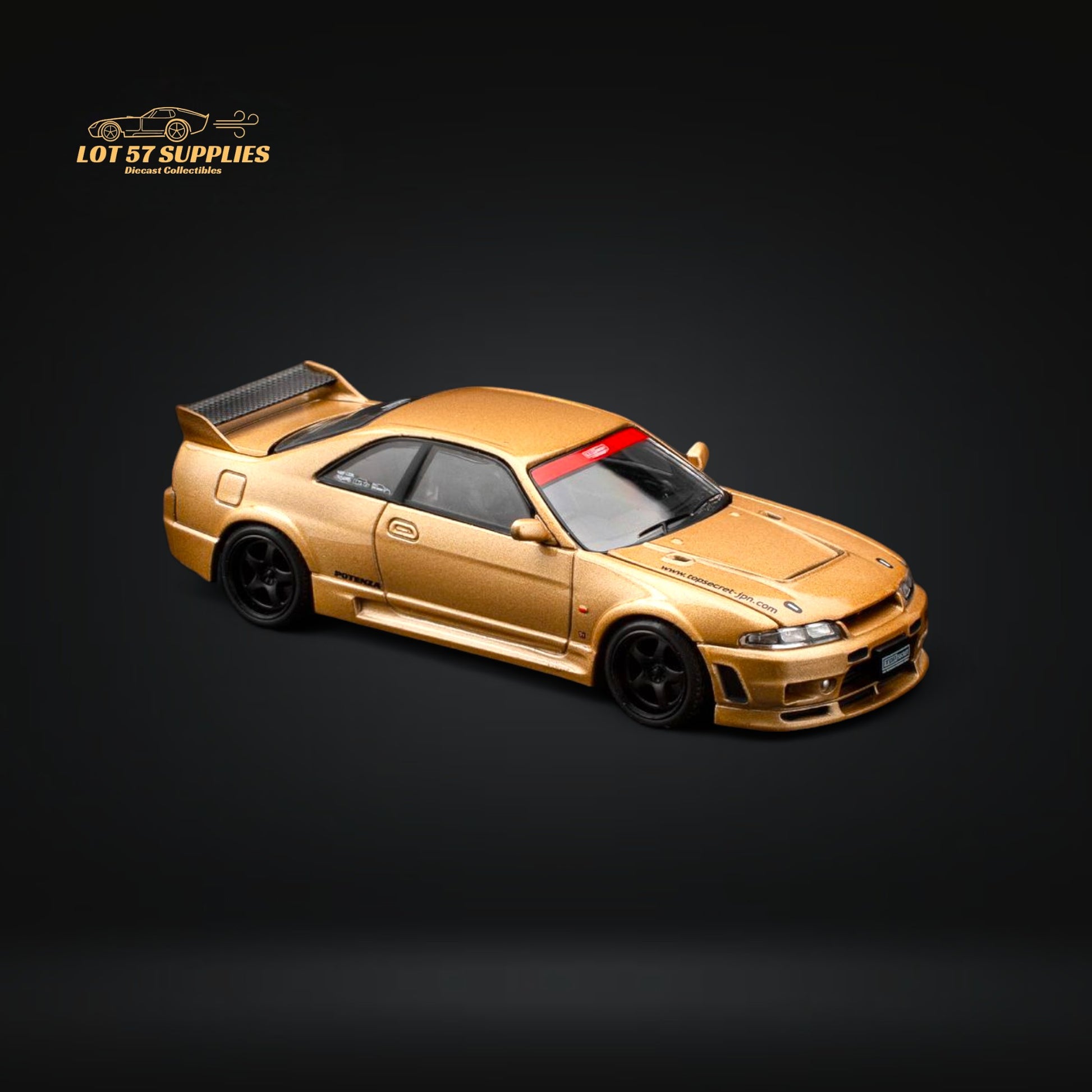 Pop Race Nissan Skyline GT-R R33 Top Secret Gold PR640150 1:64