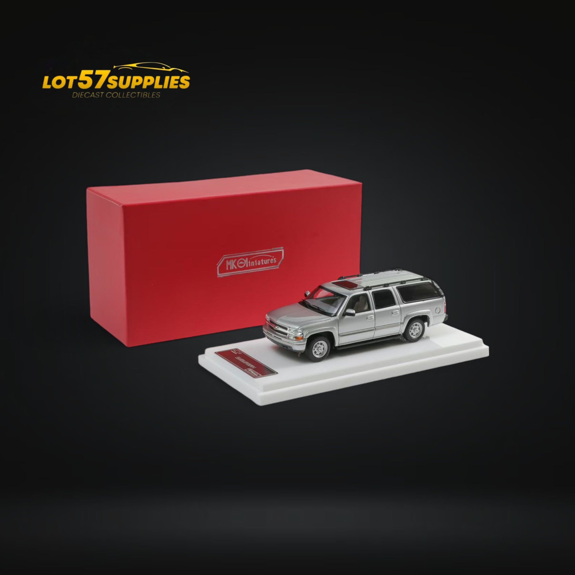 コレクション SUBURBAN 19960214 MK 1/64 Scale Chevrolet Suburban Silver Diecast Car Model