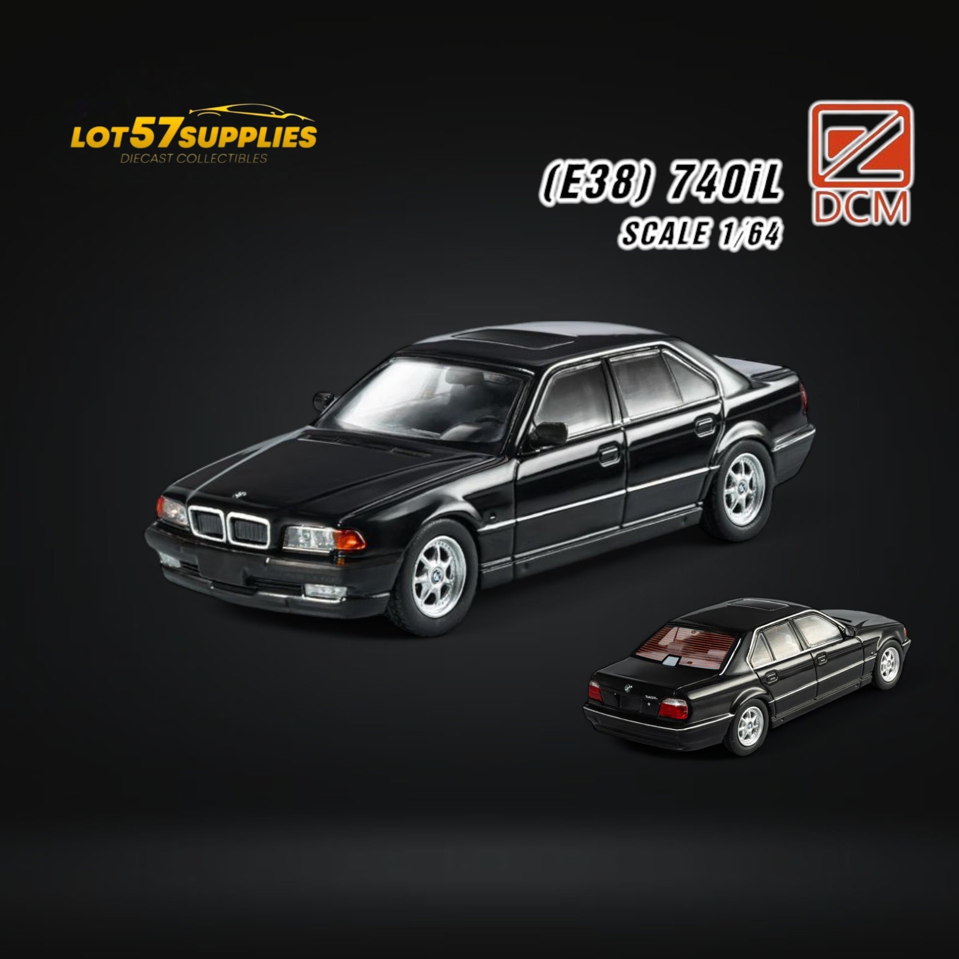 DCM BMW E38 740iL 7-Series in Black 1:64