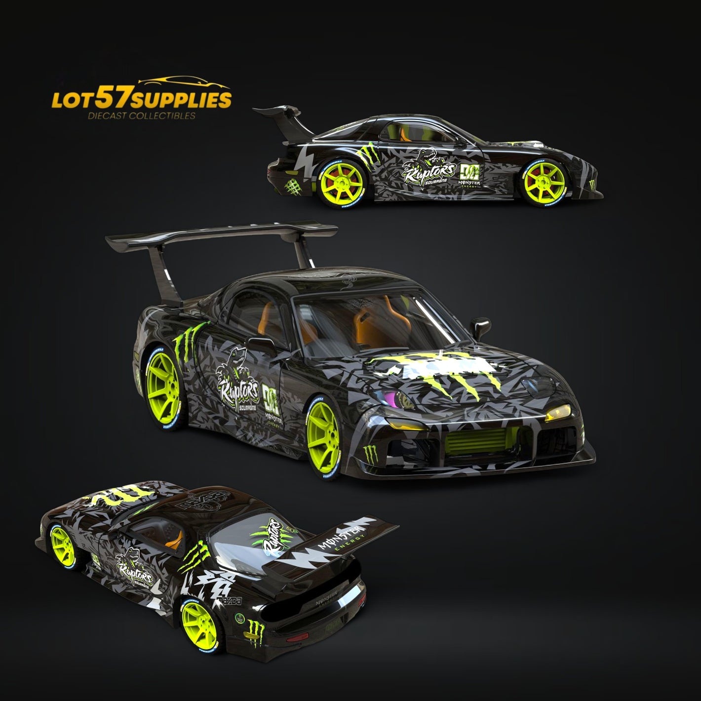 DCM Mazda RX-7 Monster Livery 1:64 Diecast Model