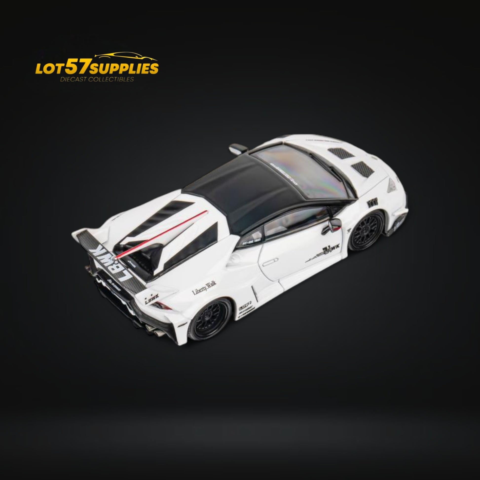 King Model Huracan LBWK White Diecast Car 1:64