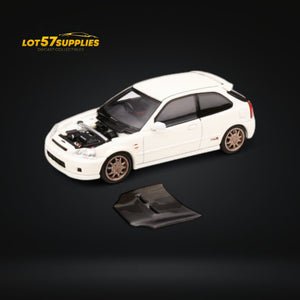 MOTORHELIX Honda Civic Type R EK9 Mugen White With Magnetic Hood 1:64