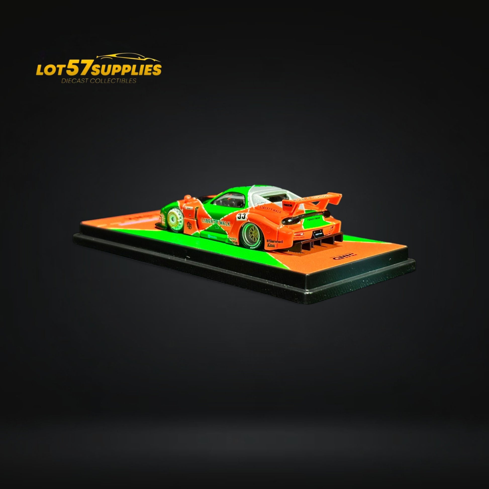 Inno64 Mazda RX-7 LBWK FD3S Orange/Green MDX 24' 1:64 IN64-LBWK-RX7-04