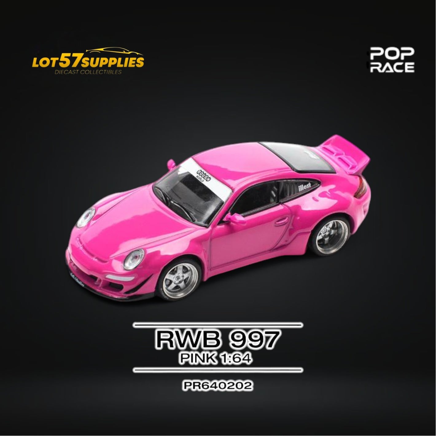 Pop Race Porsche RWB 997 Pink 1:64 Diecast Model