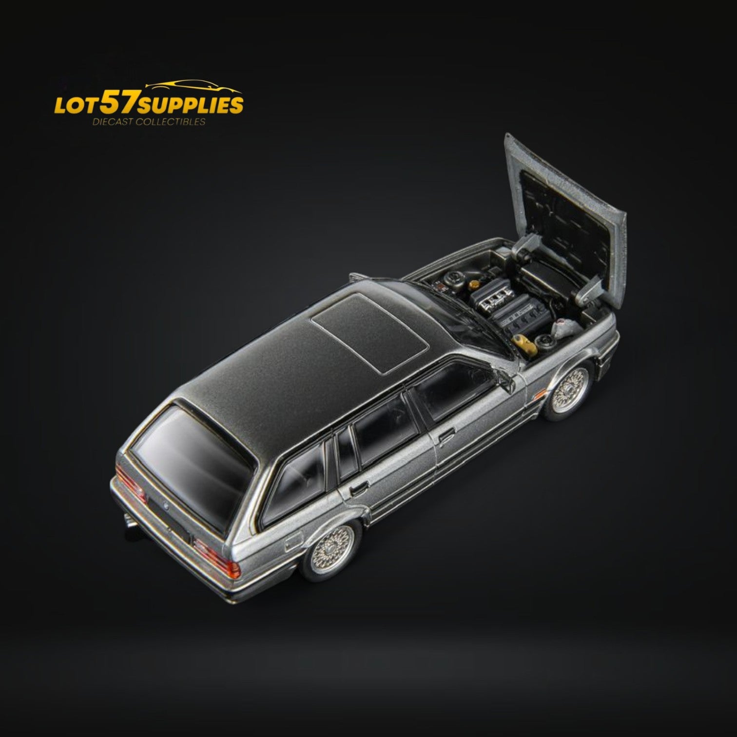 Mortal BMW E30 Touring Wagon 1:64 Scale Model - Silver Grey