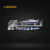 TimeMicro Hino 300 Flatbed Transport Trailer FNF Silver Blue SET 1:64