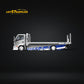 TimeMicro Hino 300 Flatbed Transport Trailer FNF Silver Blue Livery 1:64