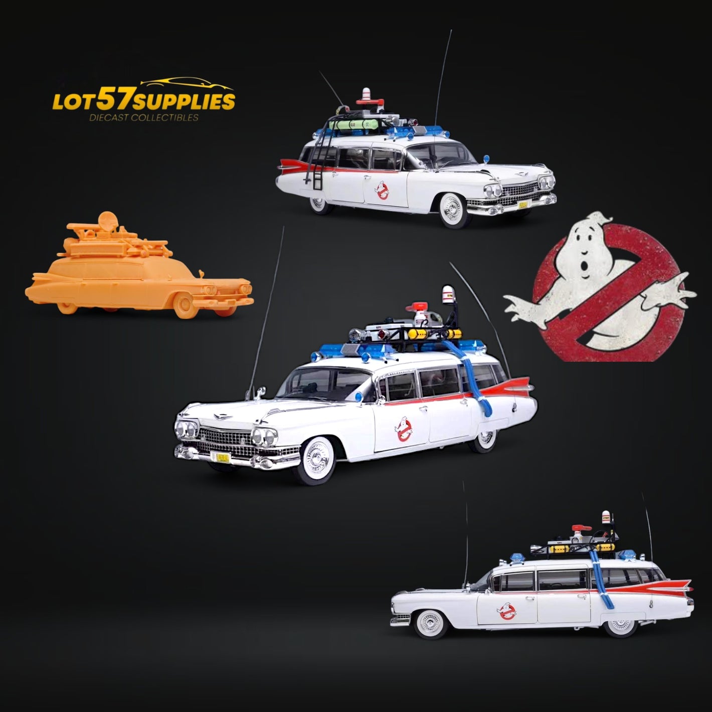 YS 1959 Cadillac Ecto-1 GHOSTBUSTERS 1:64 Diecast Model