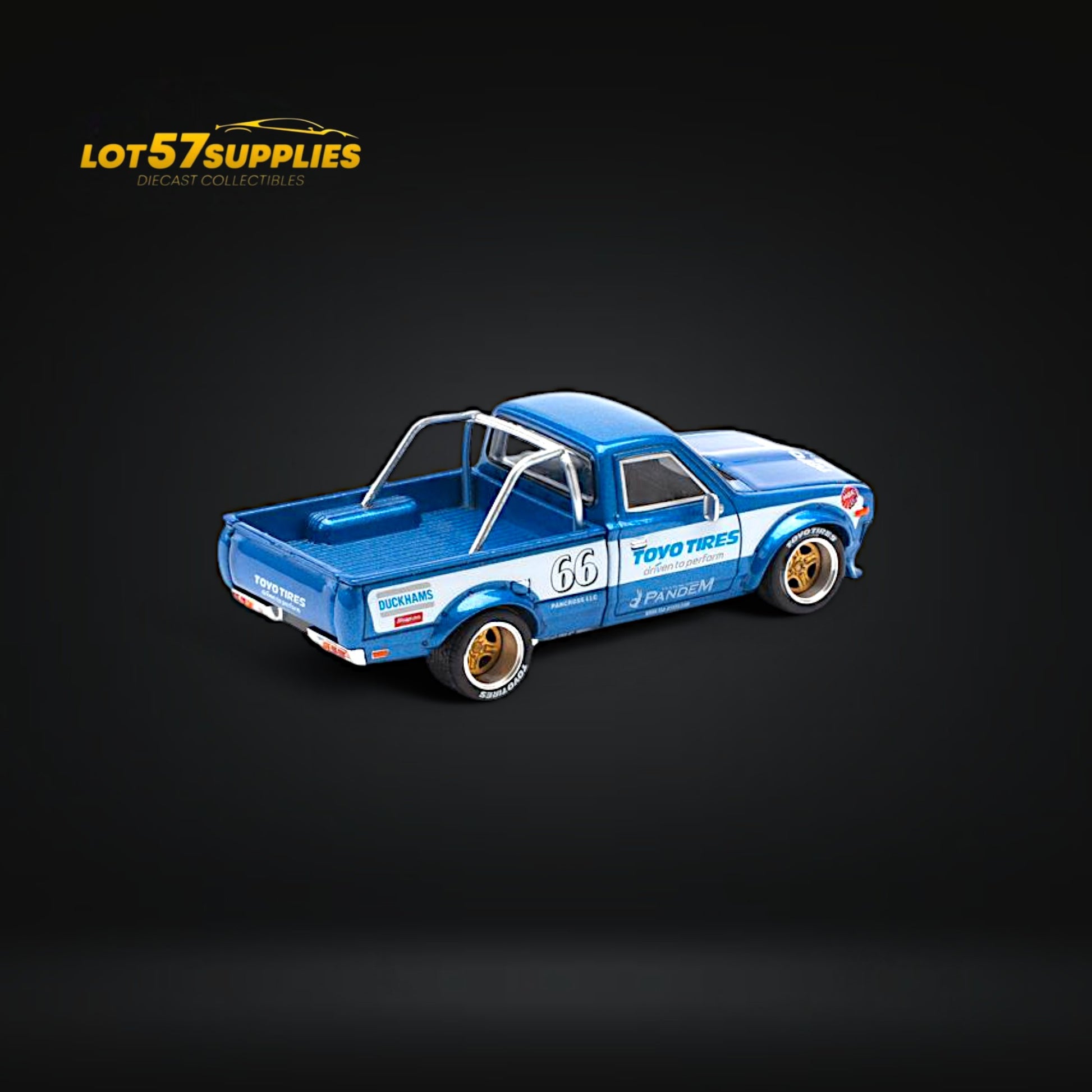 Pop Race Pandem Datsun 620 Blue w/ Openable hood 1:64