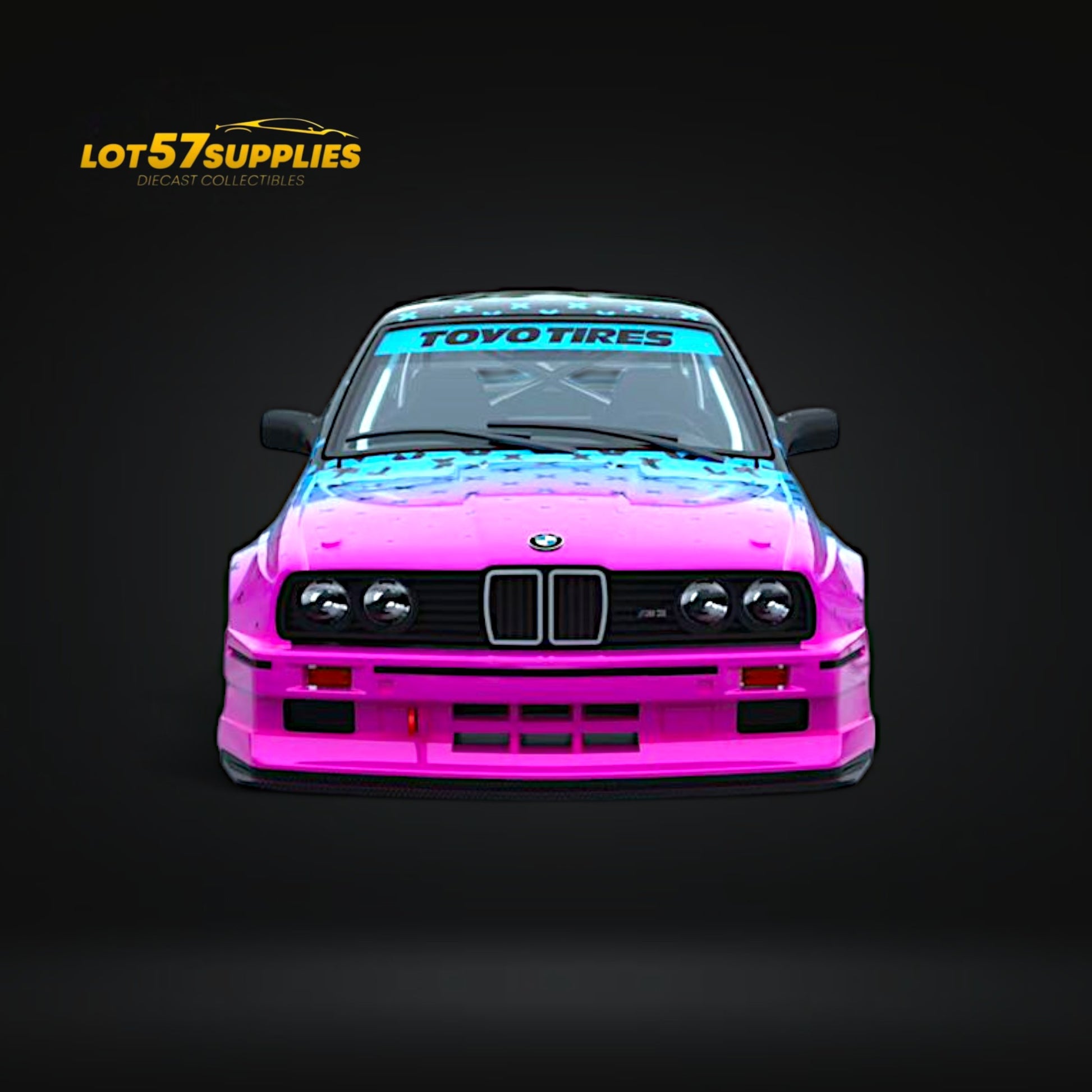 DCM BMW M3 E30 in Electric Light Pink Black Gradient 1:64