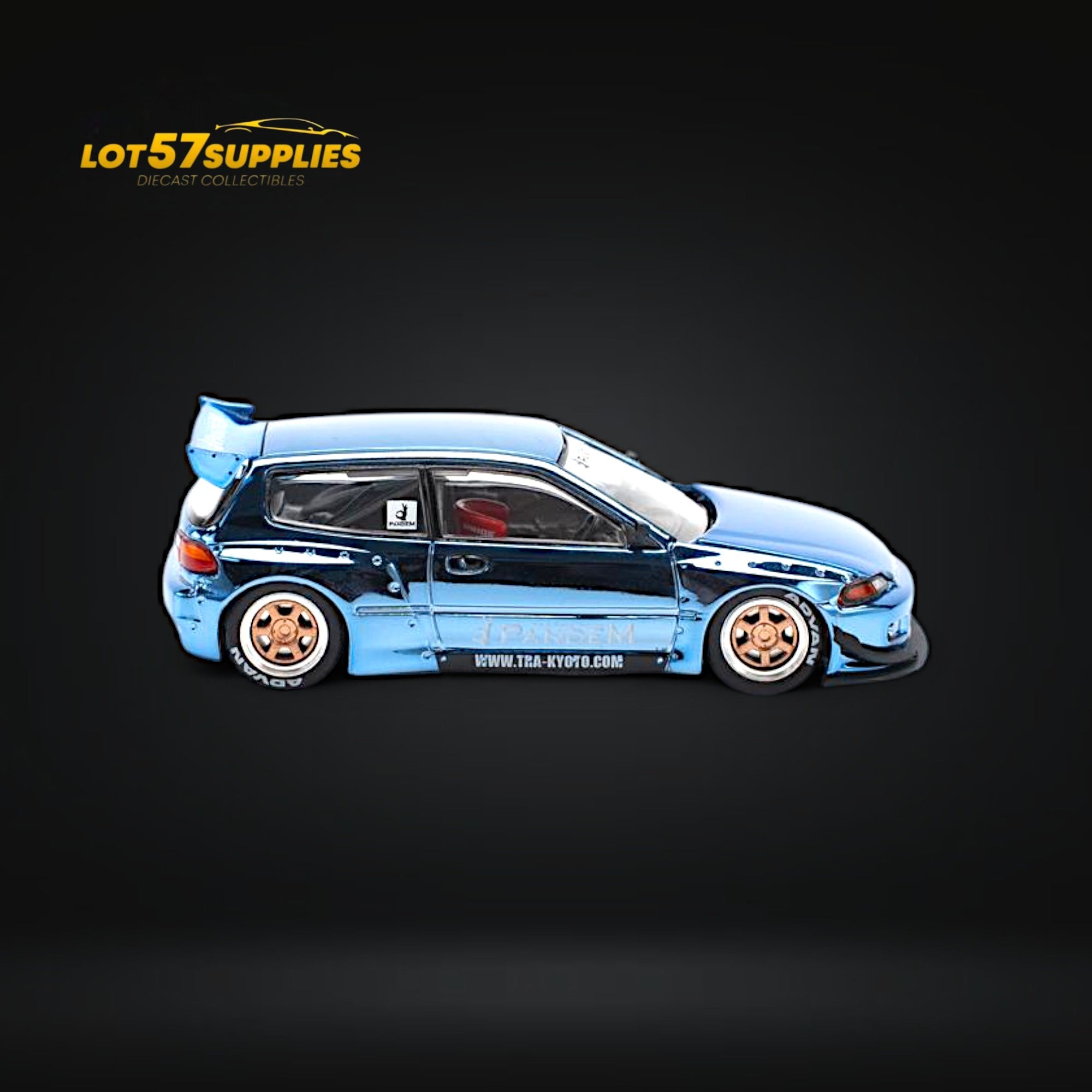 Pre-Order) Pop Race Pandem Civic EG6 Blue Chrome 1:64
