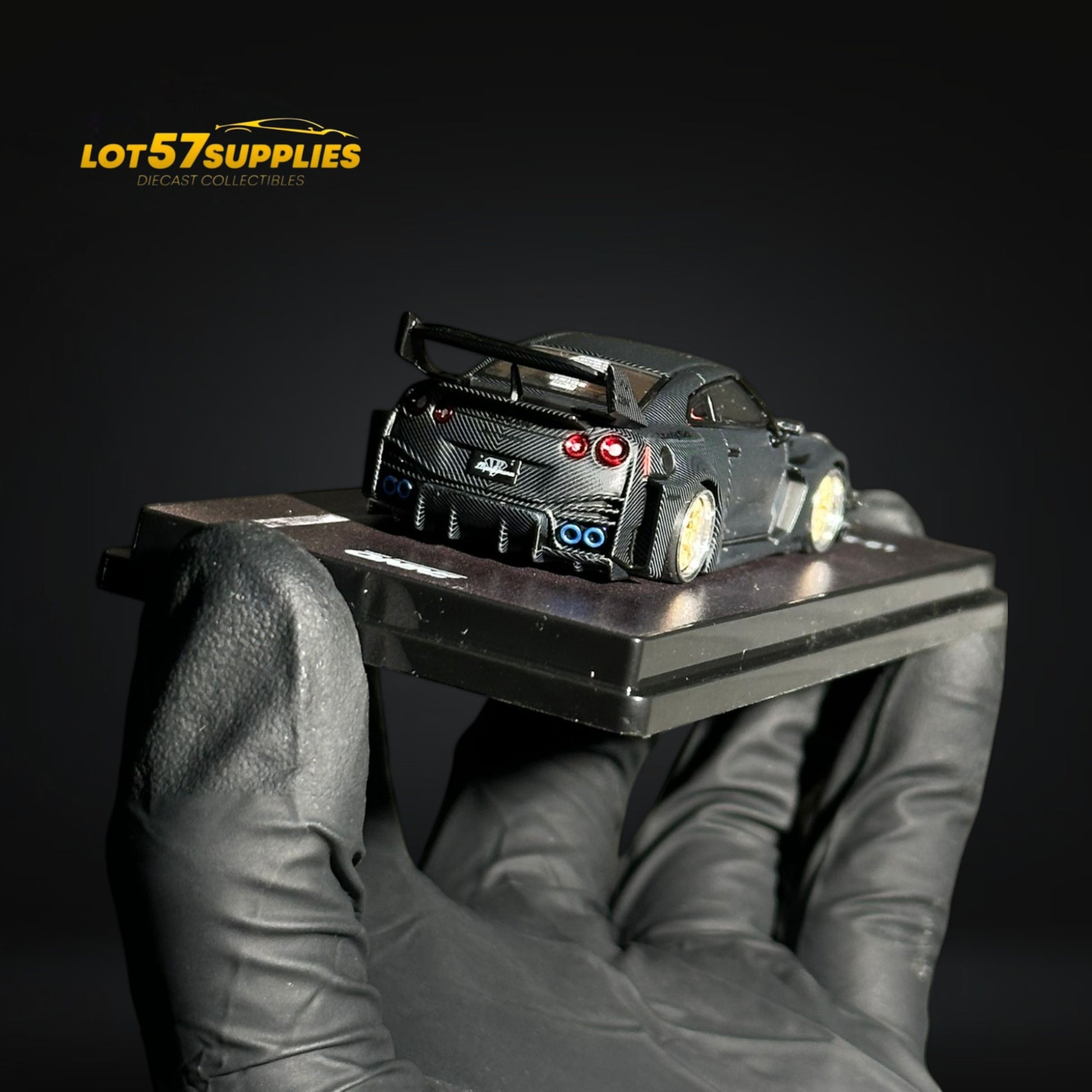 LOT57 Modified Bagged Skyline 35GT-RR LBWK Full Carbon Black 1:64