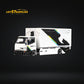 MicroTurbo HINO 300 Custom Box Truck White - Black Livery 1:64