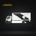 MicroTurbo HINO 300 Custom Box Truck White - Black Livery 1:64