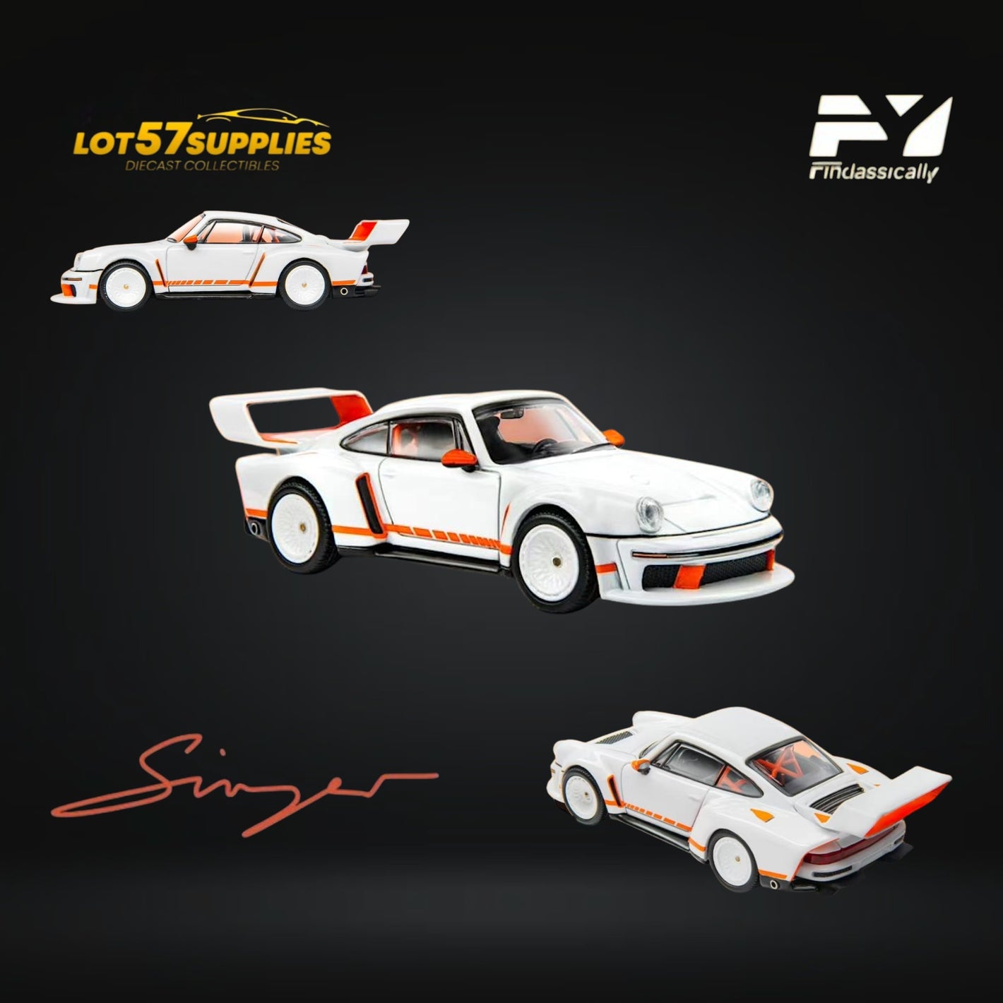 FindClassically Porsche Singer DLS Pearl White 1:64 Diecast Model