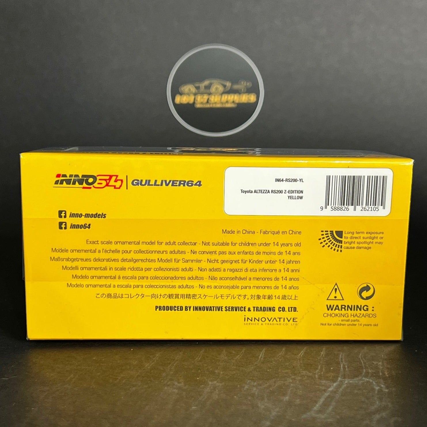 Inno64 Toyota Altezza RS2000 Yellow With Extra Wheels & Decals 1:64