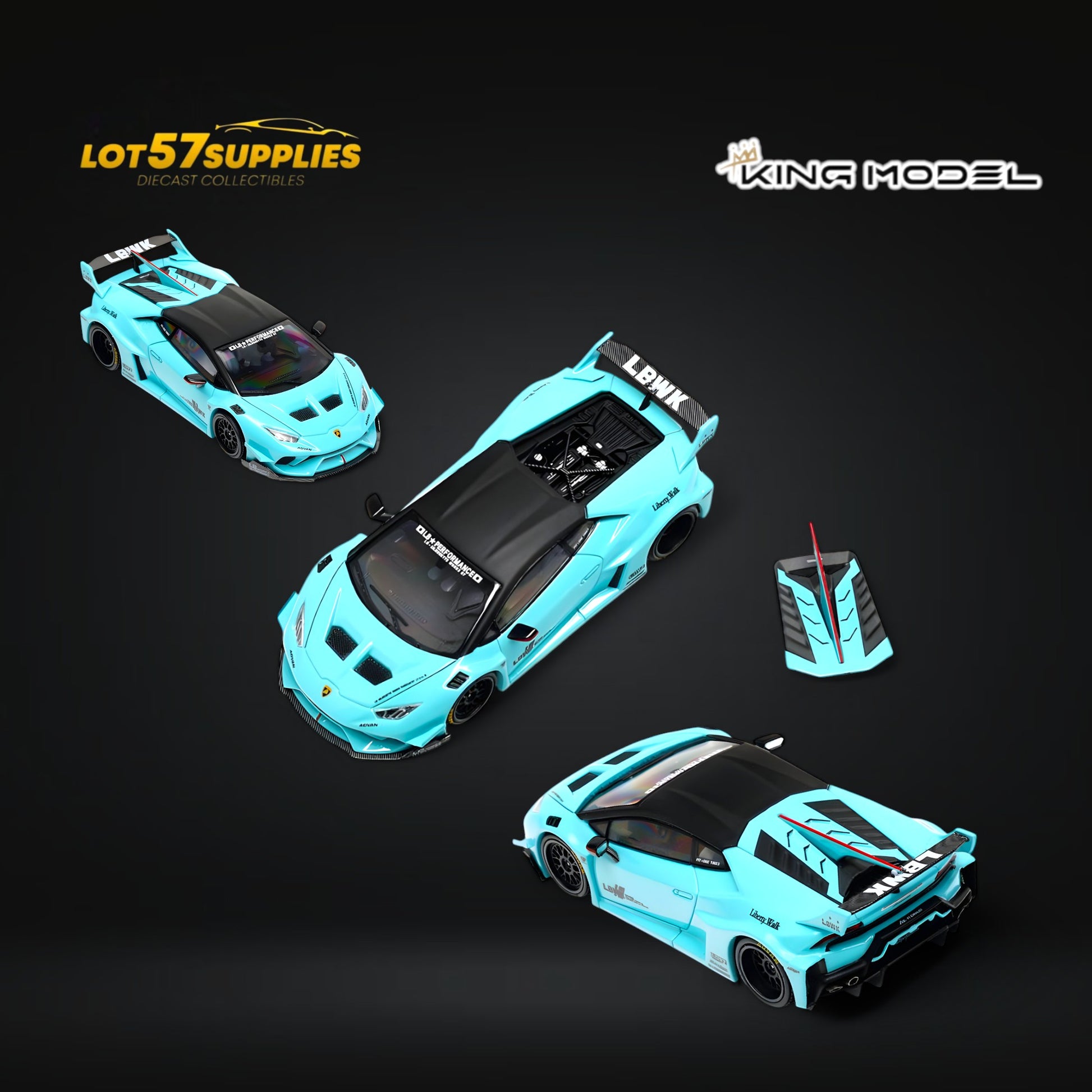 King Model LBWK Huracan - Metallic Tiffany Blue 1:64