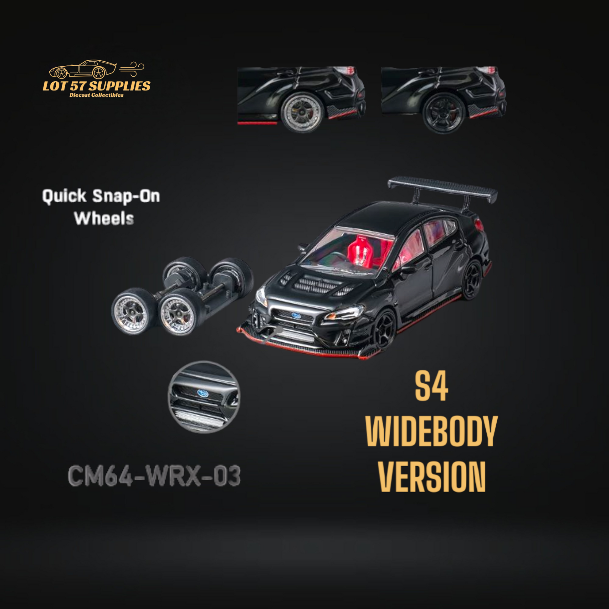 CM Model Subaru WRX S4 WideBody Kit Black 1:64 CM64-WRX-03