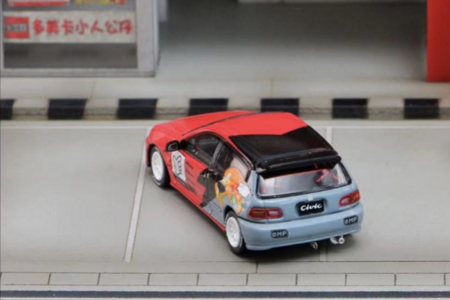 (Pre-Order) Street Weapon Honda Civic EG6 "KNUCLES" Sonic livery 1:64