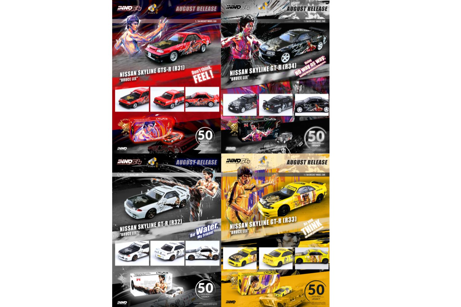 (Pre-Order) Inno64 x TINY Skyline GT-R's Series Honoring Bruce Lee's 50th Anniversary 1:64