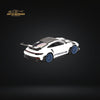 Mini-GT Porsche 911 992 GT3 RS Weissach Package White w/ Indigo Blue #853 1:64 MGT00853