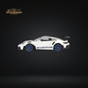 Mini-GT Porsche 911 992 GT3 RS Weissach Package White w/ Indigo Blue #853 1:64 MGT00853