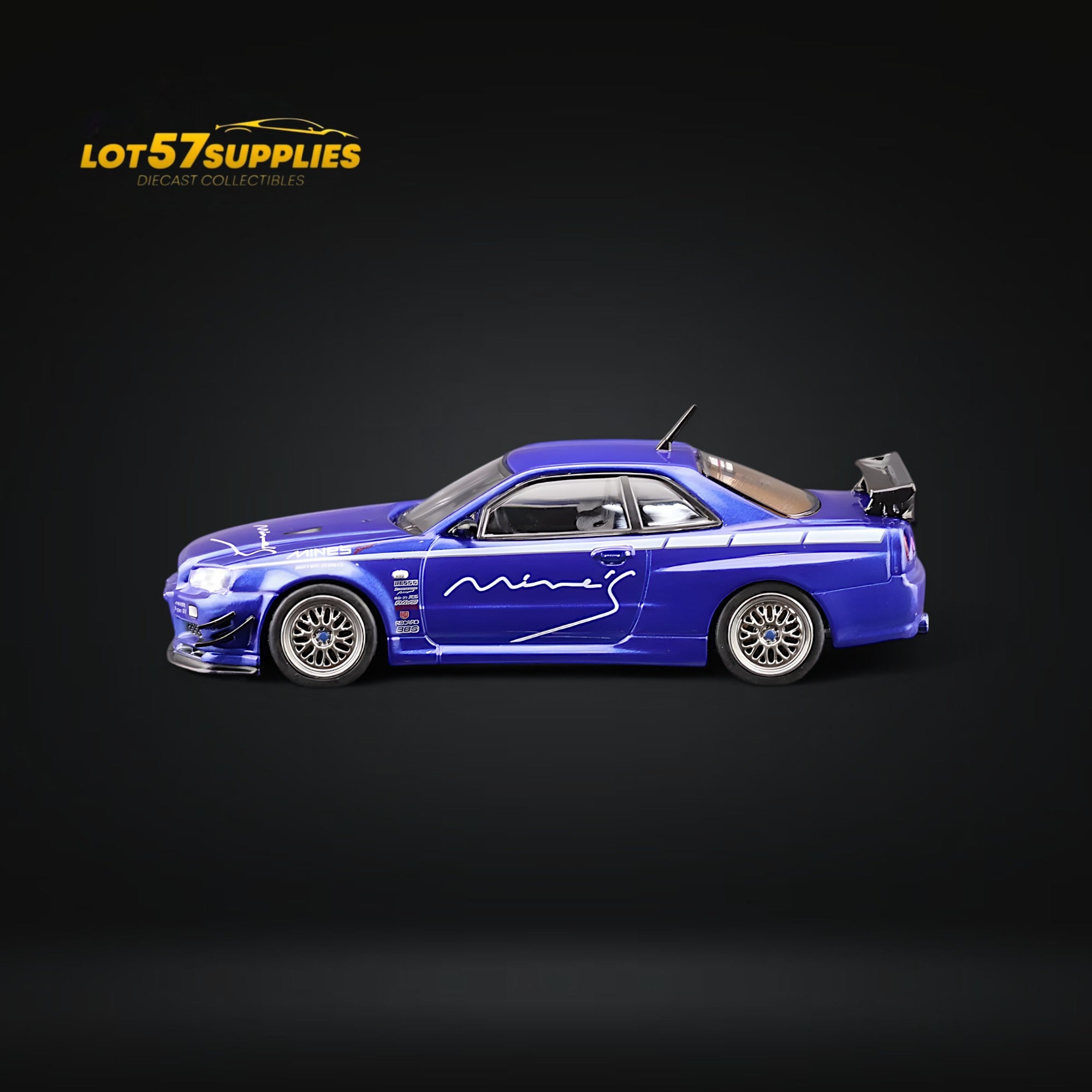 Inno64 Nissan Skyline GT-R R34 V-SPEC MINE'S BLUE 1:64 - Diecast Model