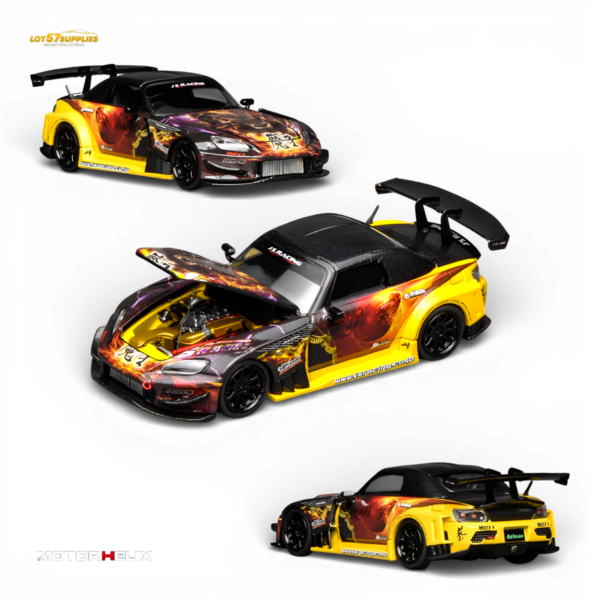 Honda S2000 Js Racing Maou 1:64 — MotorHelix | LOT57 Honda S2000 Js Racing Maou 1:64 — MotorHelix | LOT57