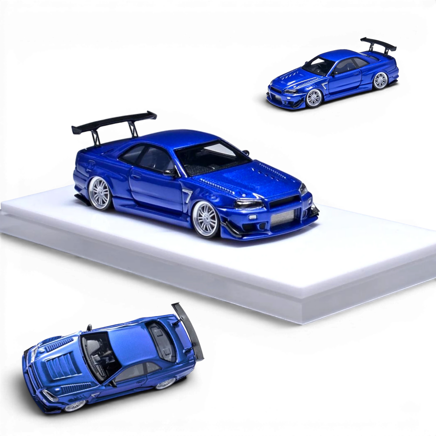 Lot57Supplies Diecast Shop 1:64 scale 404ERROR Nissan Skyline R34 Modified - Gulf Blue resin model car