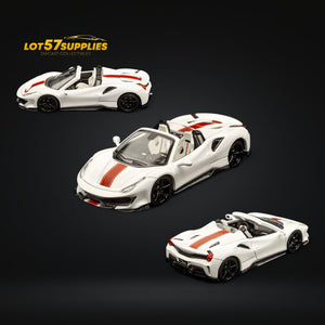 TPC Novitec 488 Roadster Pearl White - Red Stripe 1:64