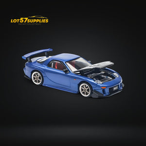 Pop Race Mazda RX-7 Re-Amemiya Metallic Blue 1:64