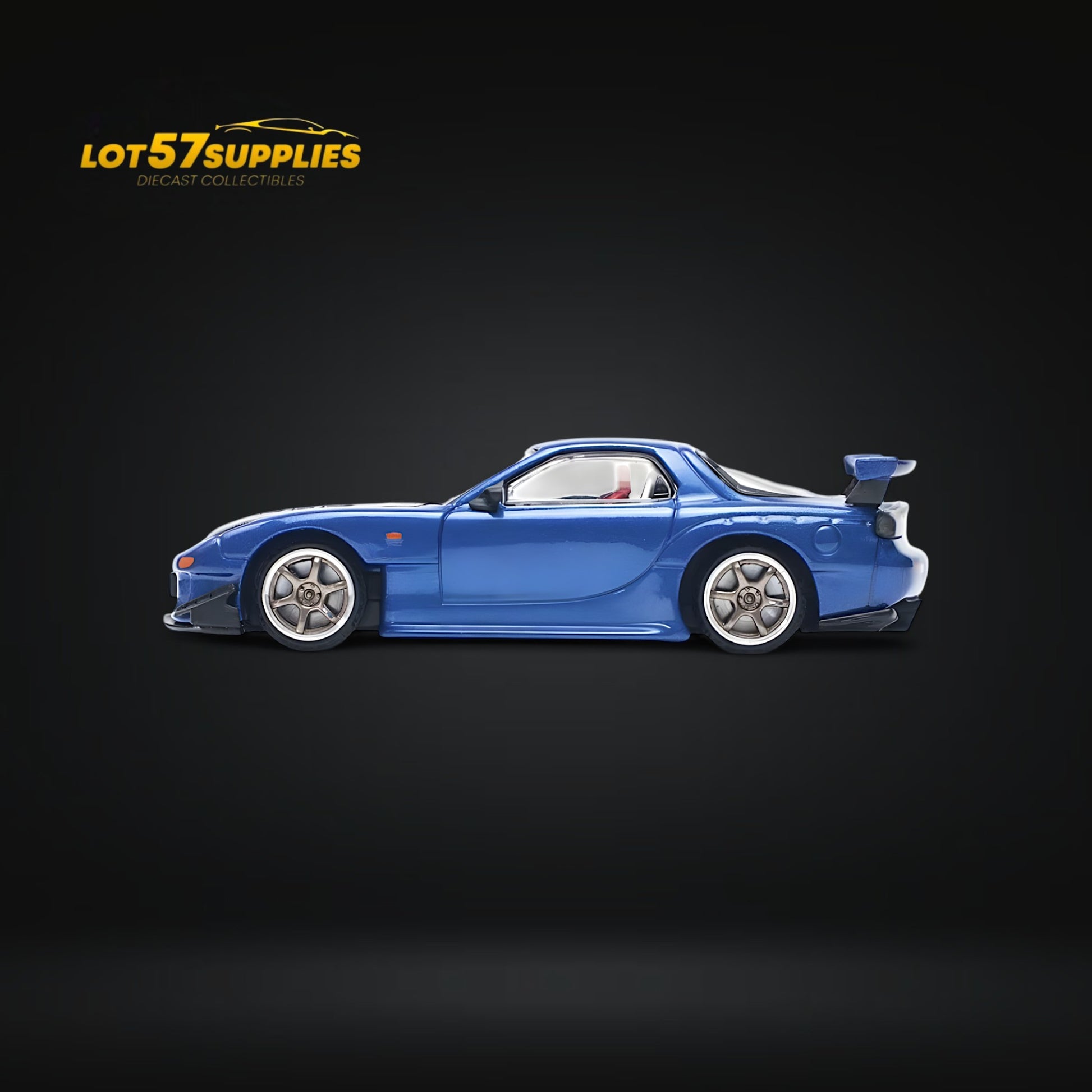 Pop Race Mazda RX-7 Re-Amemiya Metallic Blue 1:64