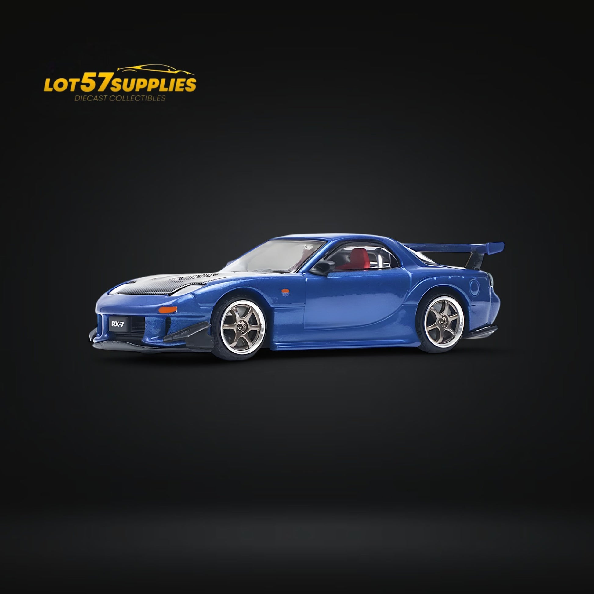 Pop Race Mazda RX-7 Re-Amemiya Metallic Blue 1:64