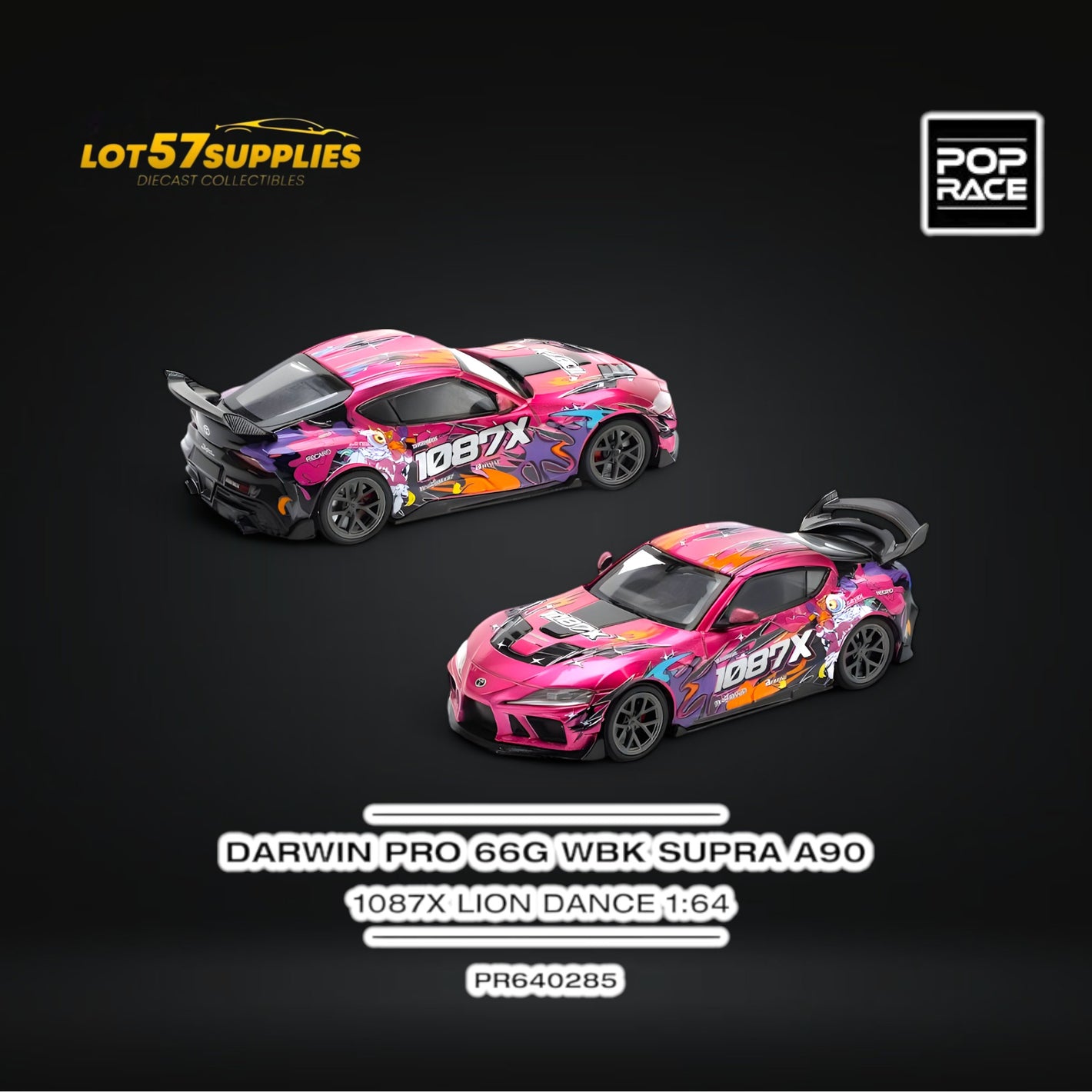 (Pre-Order) PopRace DARWIN PRO 66G WBK SUPRA (A90) - 1087X LION DANCE
