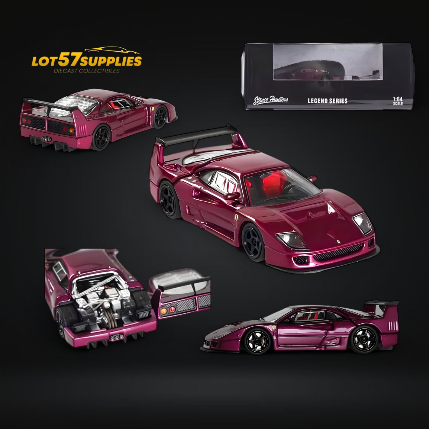 Stance Hunters F40 LM Dark Purple Legend Series Luxury Box 1:64