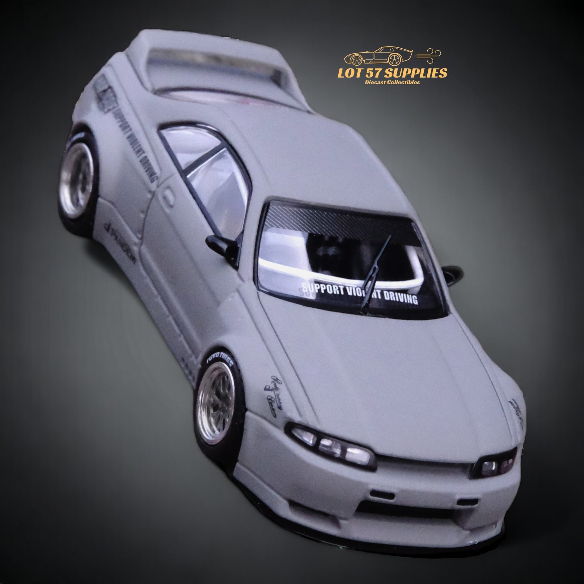 Inno64 Nissan Skyline GT-R R33 "Pandem / Rocket Bunny" Widebody in Cement Grey Matte 1:64 IN64-R33P-CGM