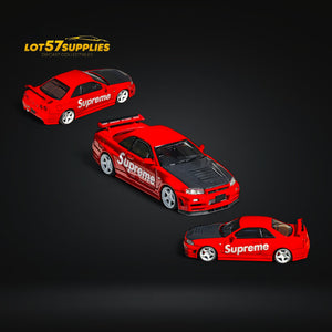 Fuji Skyline GT-R R34 Nismo Z-Tune Red Suprme Livery 1:64