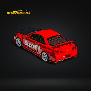 Fuji Skyline GT-R R34 Nismo Z-Tune Red Suprme Livery 1:64