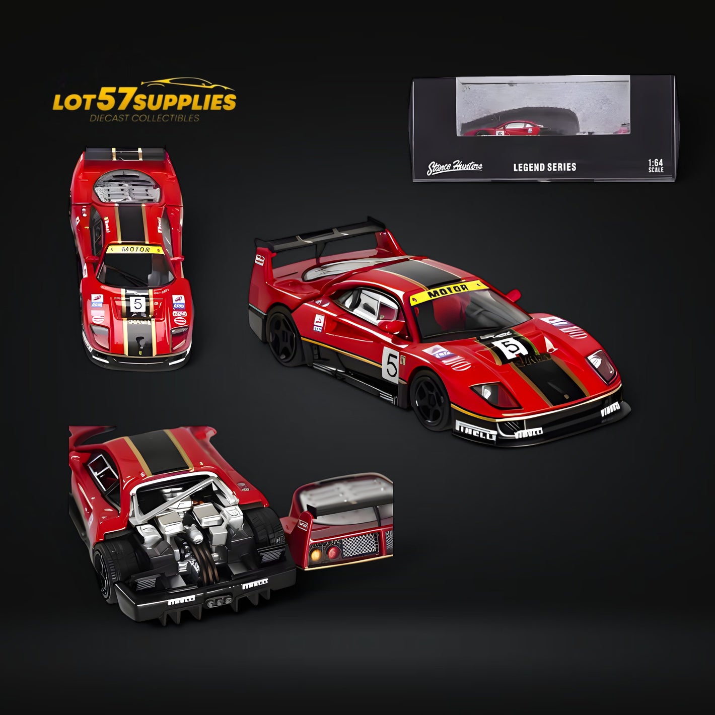 Stance Hunters F40 LM Red #5 Legend Series Luxury Box 1:64