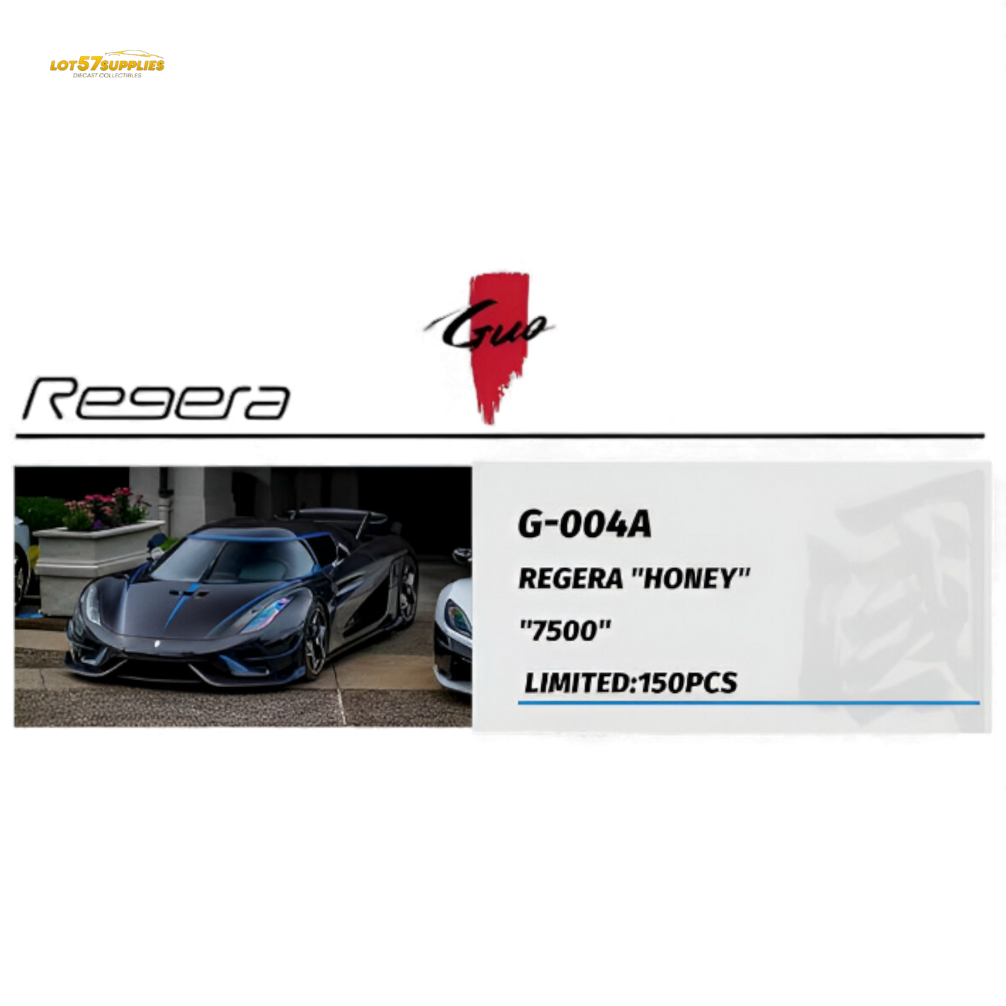 (Pre-Order) GUO Koenigsegg Regera - Black "Honey" 1:64 - G-004A