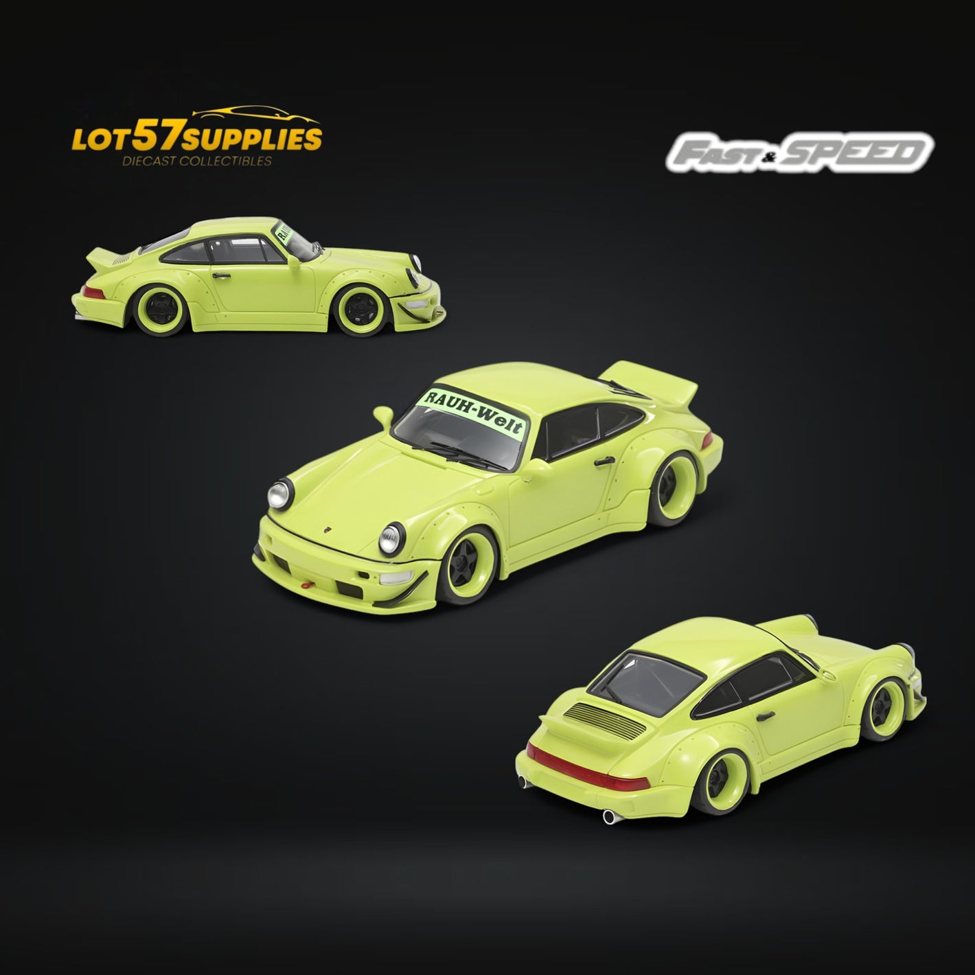 Fast Speed FS Rauh-Welt RWB964 Wide-Body Duck Wing - Green 1:64