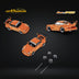 Fast Speed Porsche 964 RWB Widebody HIBIKI GT Version Rear Wing in Orange 1:64