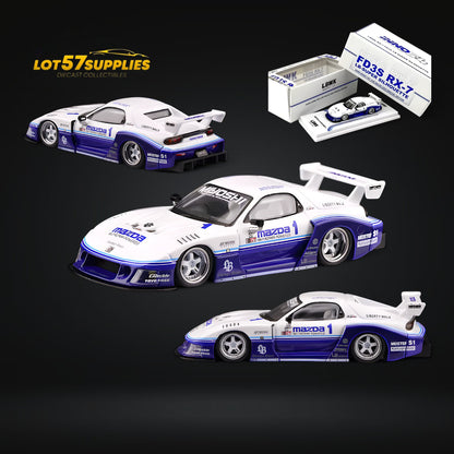 Inno64 Mazda RX-7 LBWK FD3S Blue-White HTKS 24' 1:64