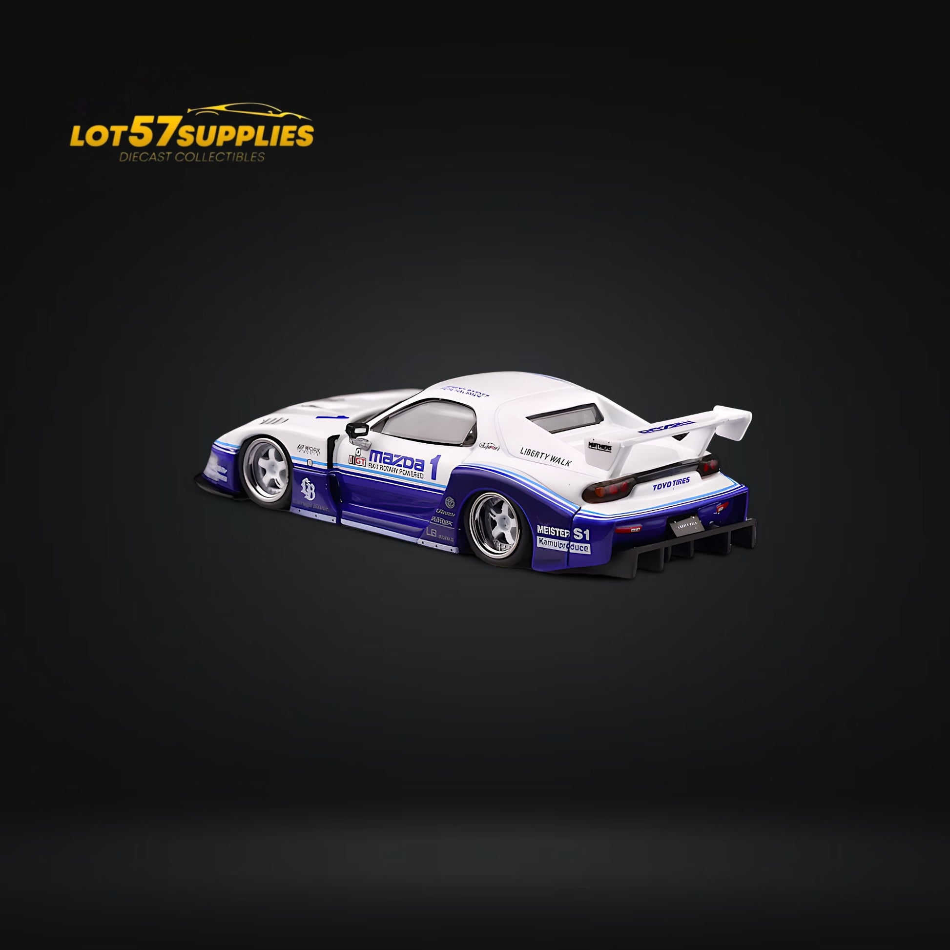 Inno64 Mazda RX-7 LBWK FD3S Blue-White HTKS 24' 1:64