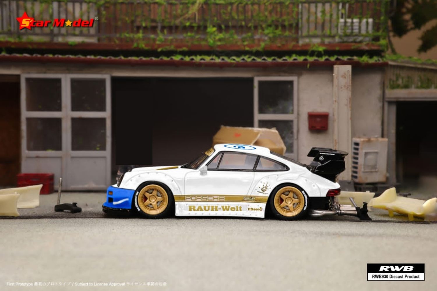 Star Model Porsche RWB 930 GT Wing NFS White Livery 1:64