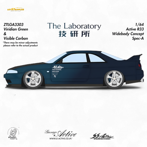 (Pre-Order) The Laboratory x ZONZO Nissan R33 Widebody Concept Spec-A - Navy Blue/Viridian Green 1/64