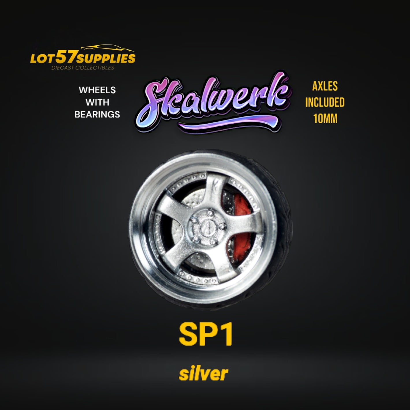 Custom Order Only - Skalwerk - SP1 - SILVER - 1:64 (1 SET = 4 Wheels)