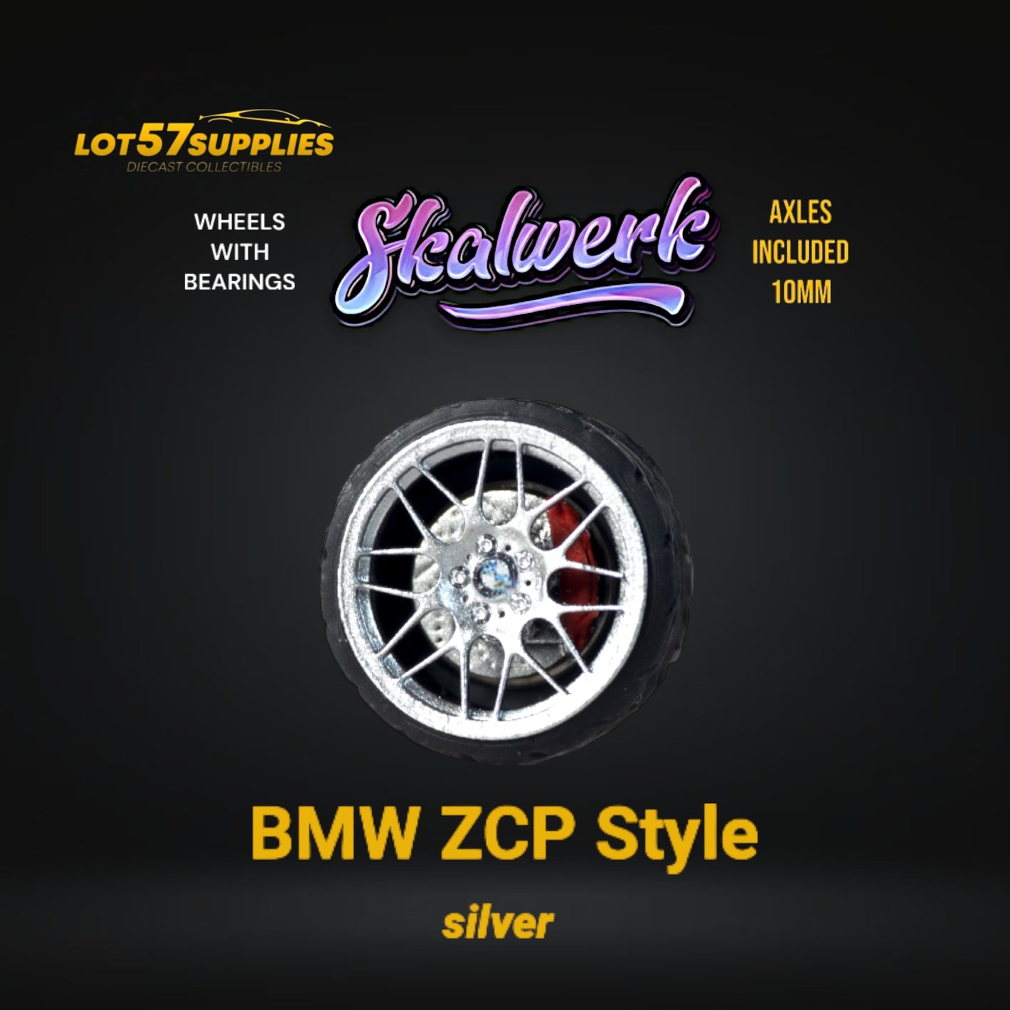 Custom Order Only - Skalwerk - BMW ZCP STYLE - SILVER - 1:64 (1 SET = 4 Wheels)